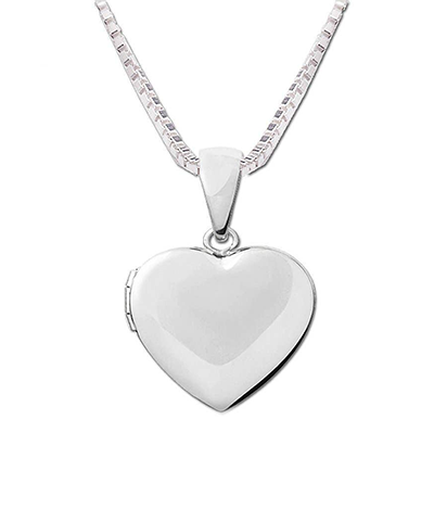 Girls Heart Locket Necklace - Sterling Silver