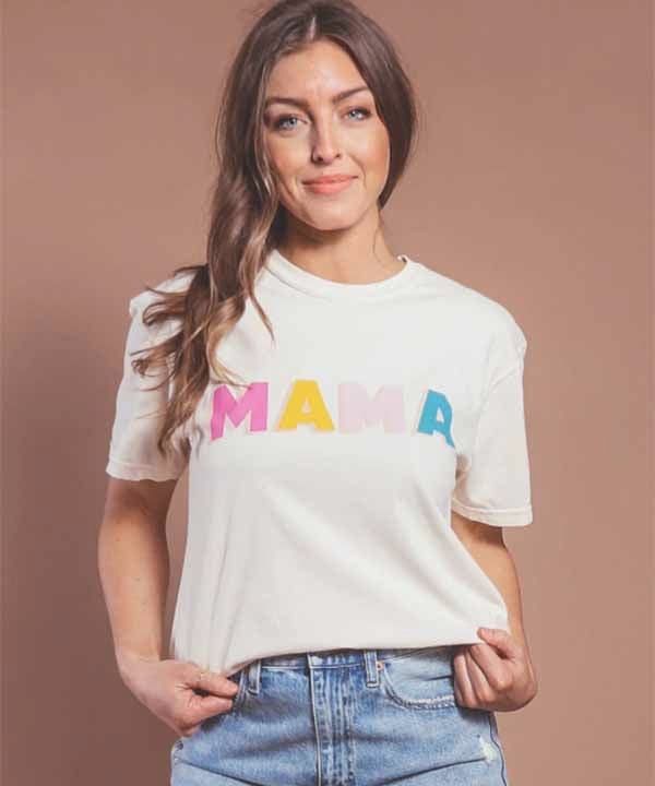 Mama Tshirt - Colorblock Rainbow