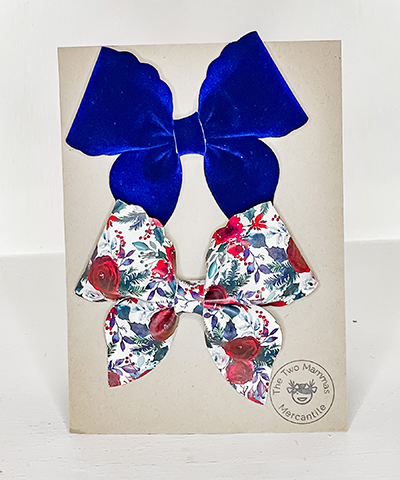 Sailor Clip 2 Pack - Velvet Navy & Floral