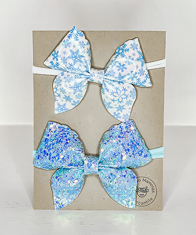 Sailor Headband 2 Pack - Snowflakes & Light Blue Glitter