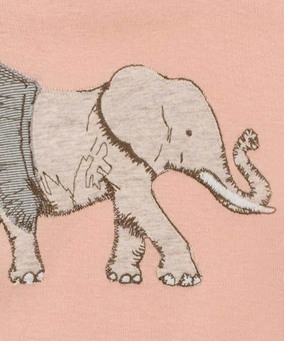 Long Sleeve Onesie - Tutu Elephant Applique