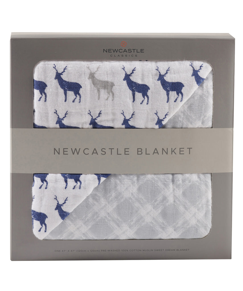 Newcastle Blanket - Blue Deer & Glacier Grey Plaid