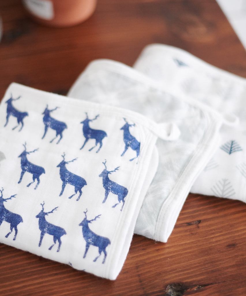 Washcloth Set - Blue Deer