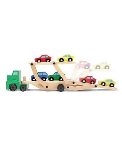 Wooden Car Carrier Truck & Cars Play Set