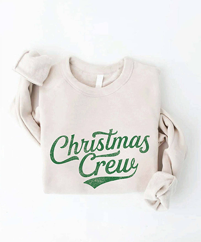 Christmas Crew Adult Sweatshirt - Dust/Green