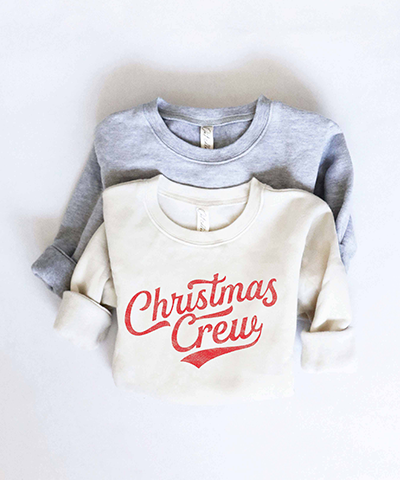 Christmas Crew Mini Sweatshirt - Dust/Red