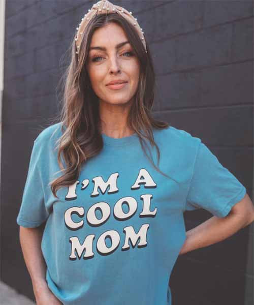 Cool Mom Tshirt - Dusty Blue