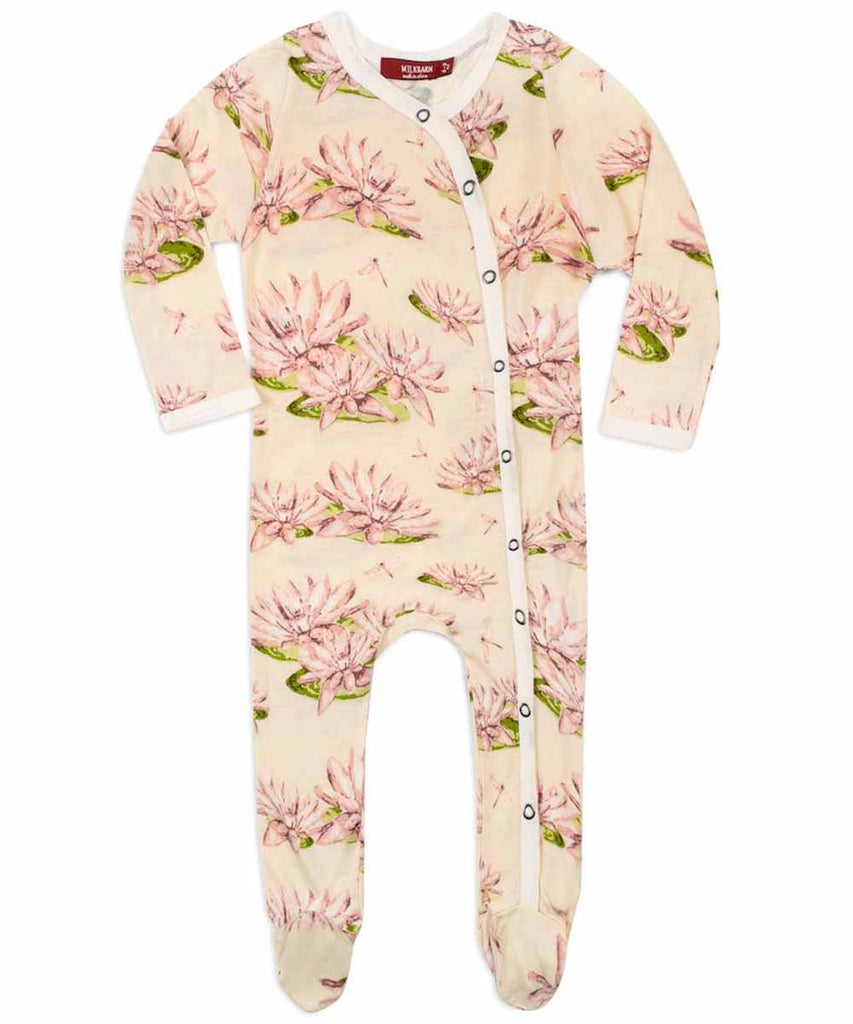 Footed Romper - Water Lily