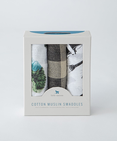 Cotton Muslin Swaddle 3 Pack - Happy Camper