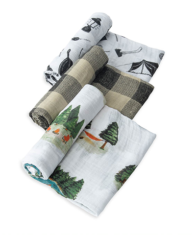 Cotton Muslin Swaddle 3 Pack - Happy Camper
