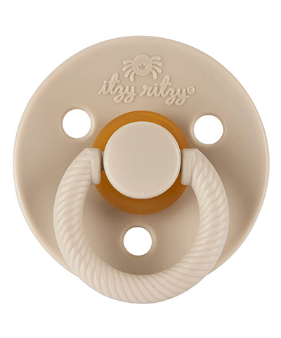 Itzy Soother Natural Rubber Pacifier Set - Coconut + Toast