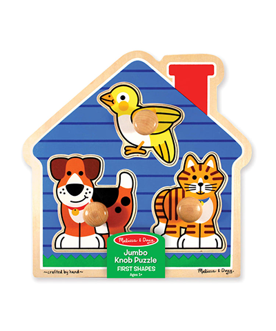 Jumbo Knob Wooden Puzzle - House Pets