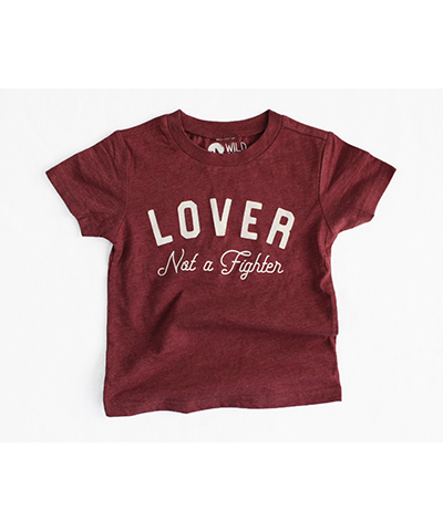 Lover not a Fighter Tshirt - Maroon
