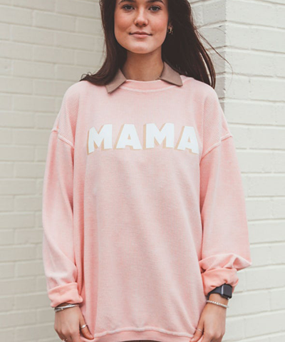 Mama Cord Sweatshirt - Pink