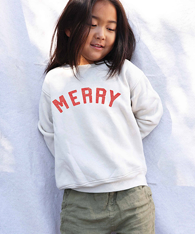 Merry Mini Sweatshirt - Vintage White/Red
