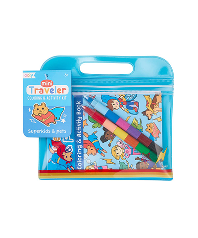 Mini Traveler Coloring & Activity Kit - Superkids & Pets