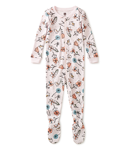 Bunnies & Posies Footed Pajamas