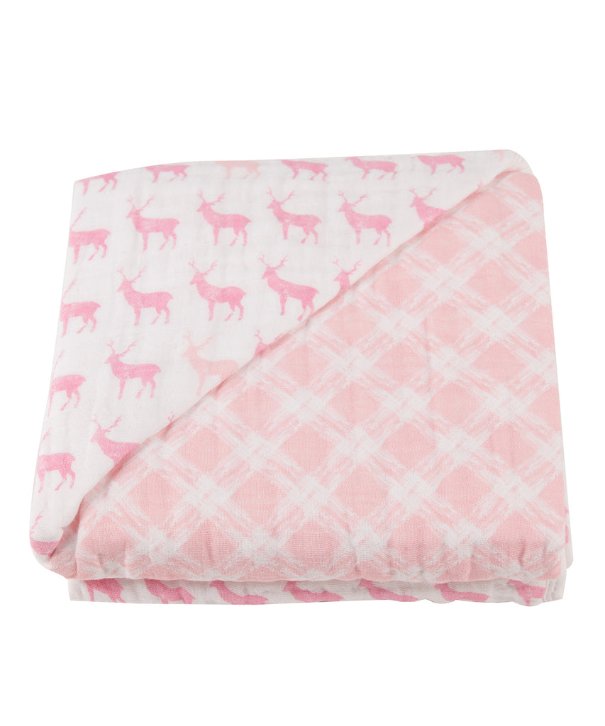 Newcastle Blanket - Pink Deer & Primrose Pink Plaid