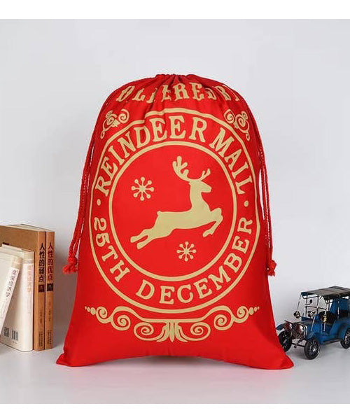 Red Reindeer Christmas Bag