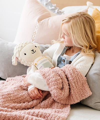 Ribbed Bamboni Toddler to Teen Blanket - Cameo
