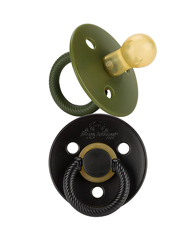 Itzy Soother Natural Rubber Pacifier Set - Camo + Midnight