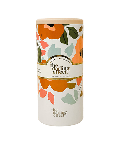 Slim Can Cooler - White Floral