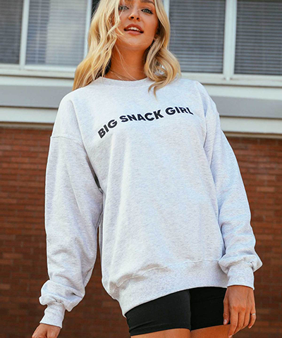 Big Snack Girl Sweatshirt - Heather Grey