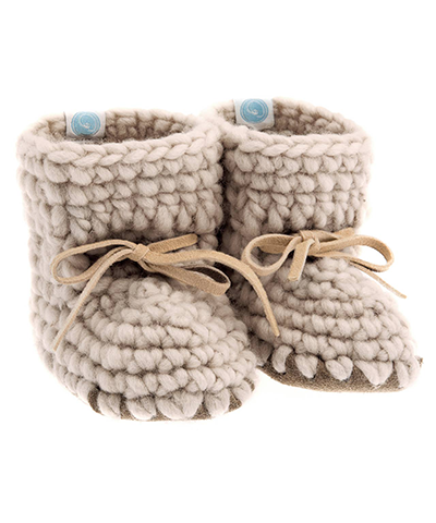 Sweater Moccasin Booties - Oatmeal
