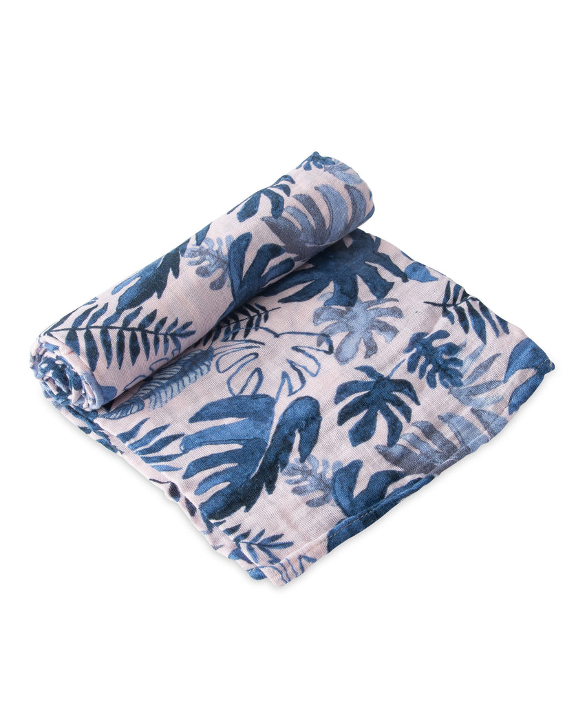 Cotton Swaddle - Tropical Pink Leaf
