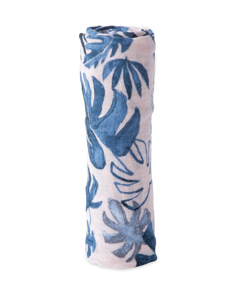 Cotton Swaddle - Tropical Pink Leaf