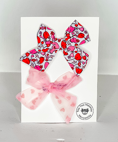 Valentine's Day Clip 2 Pack - Candy Mix & Light Pink Sheer Hearts