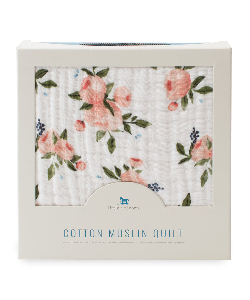Cotton Quilt - Watercolor Roses