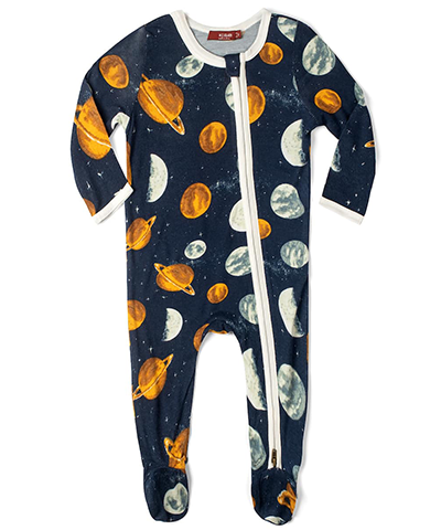 Zipper Footed Romper - Planets